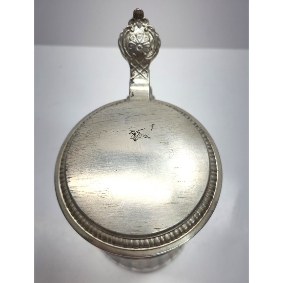 West Germany Beer Stein Glass w Pewter Lid‎ German Folk Dancing Couple Hearts - Picture 8 of 11